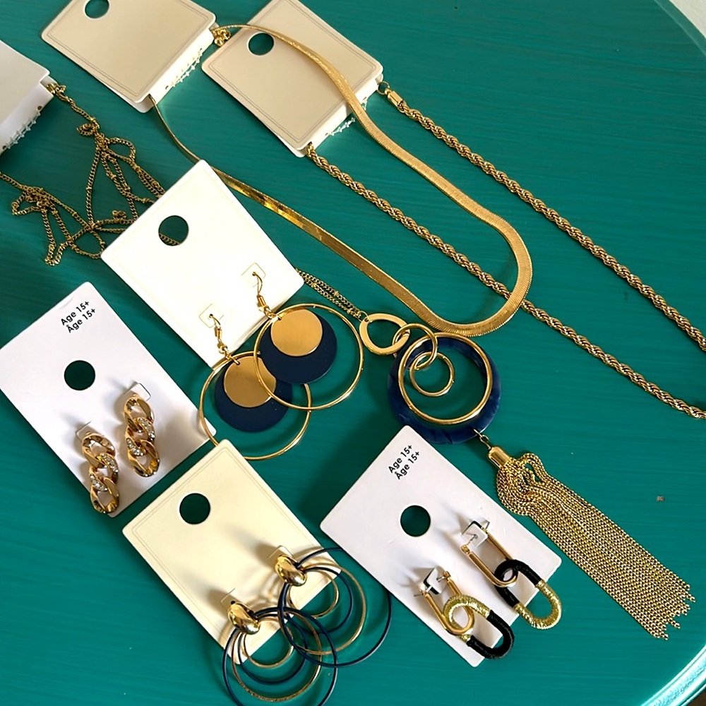 New Gift Gold Tone Necklace and Earring Fashion Jewelry Set 7 Nautical Style